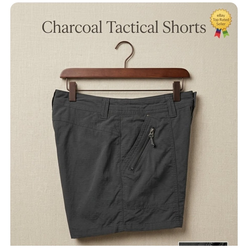 Title Nine Women Charcoal Grey Tactical Hiking Shorts Size 10 Ripstop Outdoor